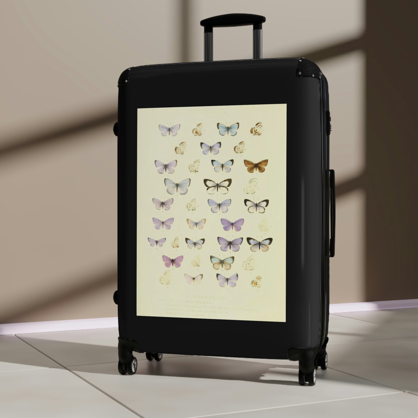 Getrott Butterflies of North America Lycæna Pseudargiolus Lucia Marginata Violocea Pseudar Giolus Neglecta Cinerea Piasus Aberr Cabin Suitcase Carry-On Travel Check Luggage 4-Wheel Spinner Suitcase Bag Multiple Colors and Sizes-Bags-Geotrott