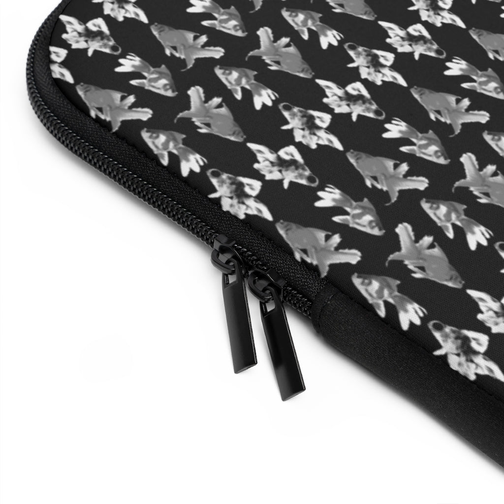 Geotrott Black White Goldfish Pattern Black Laptop Sleeve