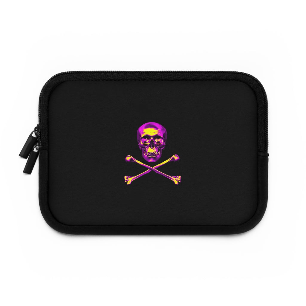 Getrott Pink Skull and Bones Black Laptop Sleeve-Laptop Sleeve-Geotrott