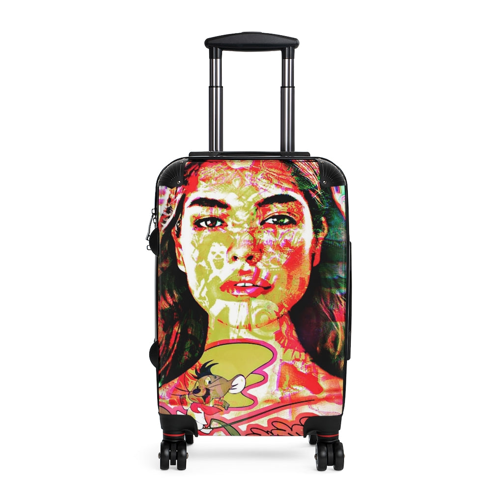 Geotrott Latins Star Graffiti Girl Cabin Suitcase Extended Storage Adjustable Telescopic Handle Double Wheeled Polycarbonate Hard-Shell Built-In Lock