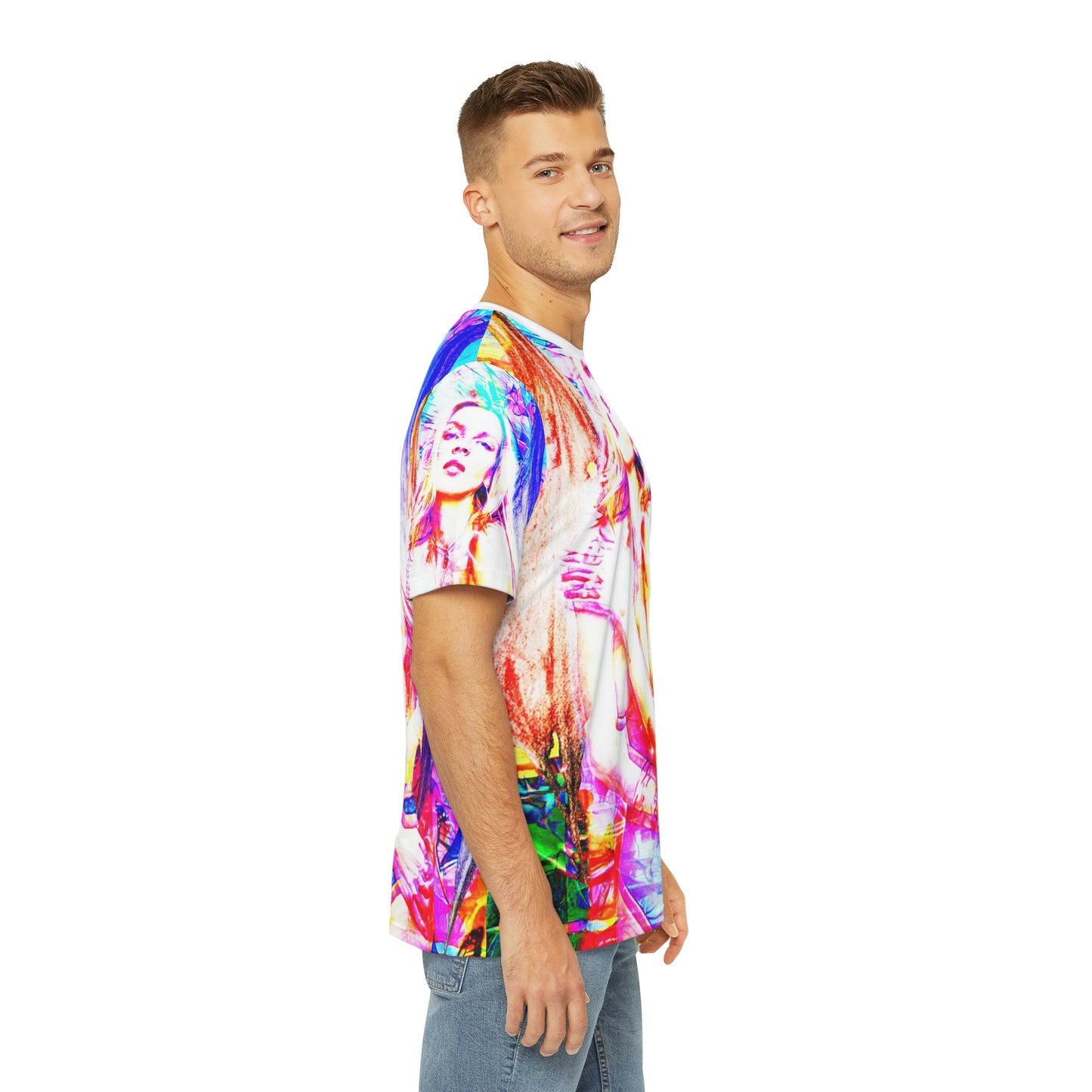 Copy Of Copy Of Copy Of Copy Of Copy Of Copy Of Copy Of Copy Of Copy Of Copy Of Copy Of Eddy Bogaert Graffiti Bieber Statue Of Liberty Art Men'S Polyester Tee (Aop)