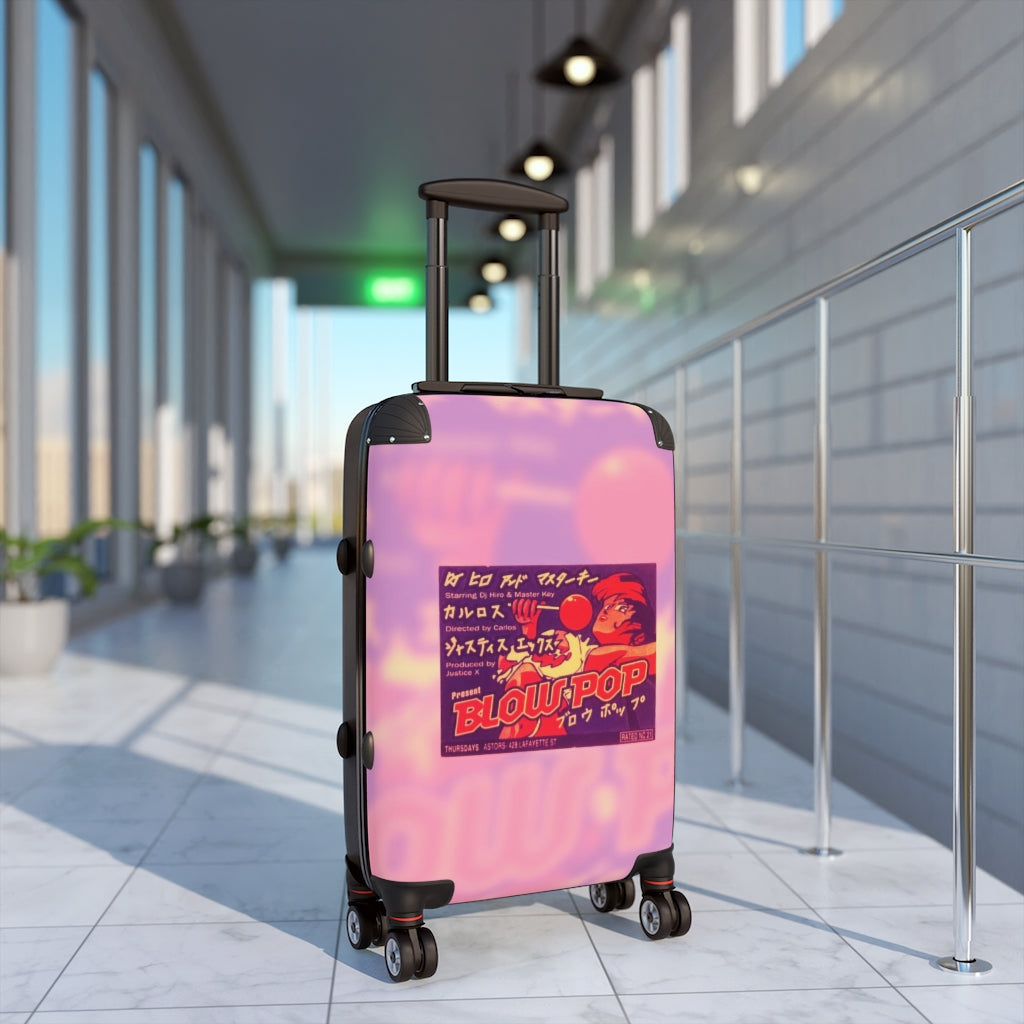 Getrott BlowPop Astors Nightclub DjHiro Master Key JustiseX Club Flyer Pink Cabin Suitcase Extended Storage Adjustable Telescopic Handle Double wheeled Polycarbonate Hard-shell Built-in Lock-Bags-Geotrott