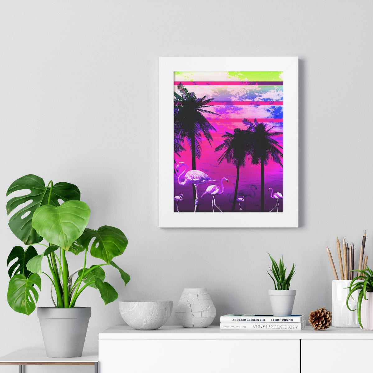 Getrott Pink Beach Flamingo Sunset Framed Paper Posters LexJet Premium 200 gsm paper-Poster-Geotrott