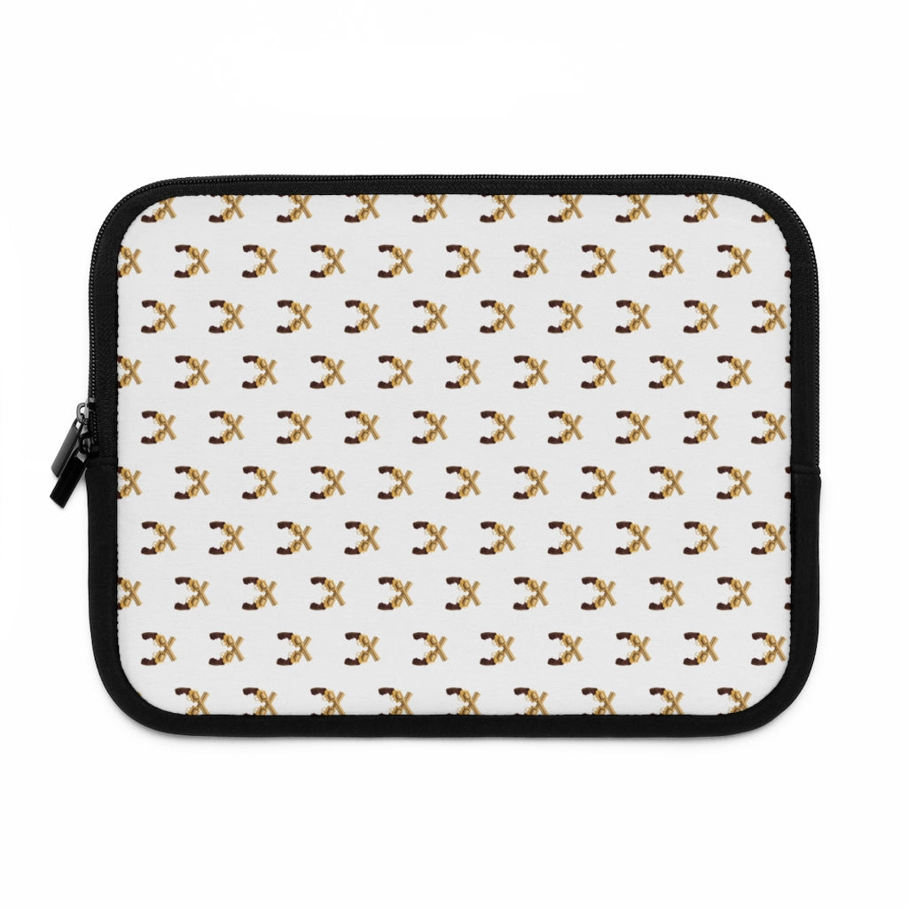 Geotrott Gold Magnum Guns Pattern White Laptop Sleeve
