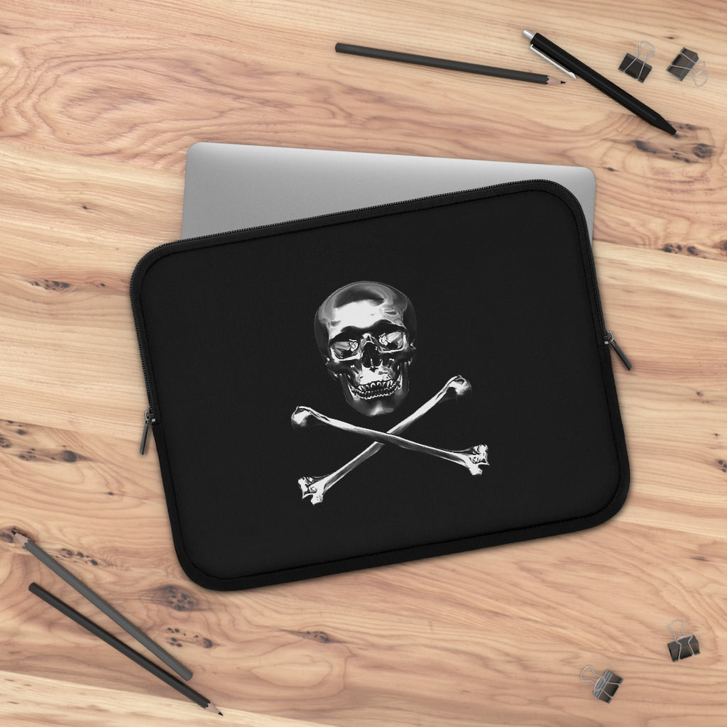 Geotrott Black Skull And Bones Laptop Sleeve