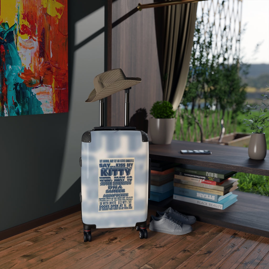 Geotrott Velvet Club Say Kiss My Kitty Sister Dimension Dna Sameer Aquafucker Kate Harwood Mary Frey Heather Sommerfield Flyer Cabin Suitcase Carry-On Travel Check Luggage 4-Wheel Spinner Suitcase Bag Multiple Colors And Sizes