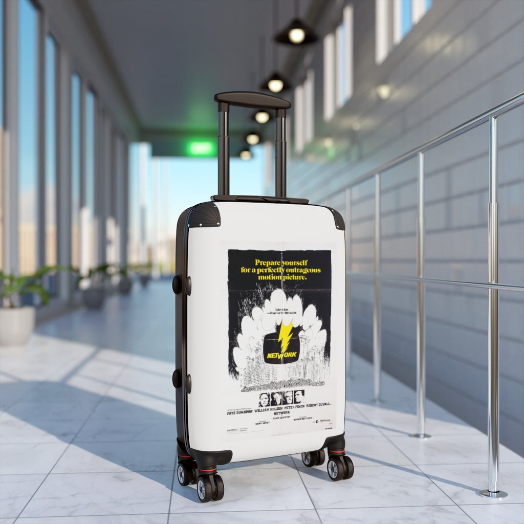 Geotrott Network Movie Poster Collection Cabin Suitcase Extended Storage Adjustable Telescopic Handle Double Wheeled Polycarbonate Hard-Shell Built-In Lock