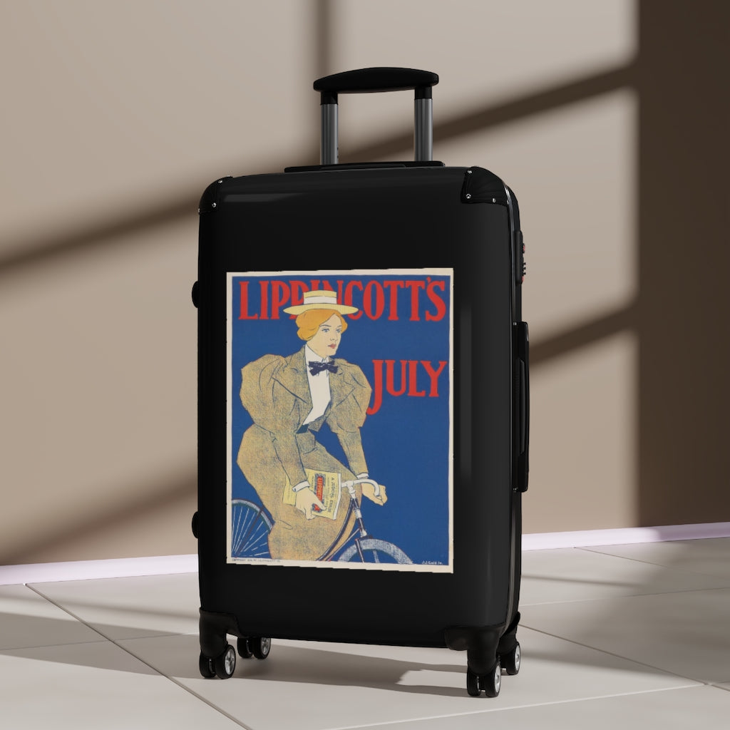 Getrott Lippincotts July World Classic Poster Black Cabin Suitcase Extended Storage Adjustable Telescopic Handle Double wheeled Polycarbonate Hard-shell Built-in Lock-Bags-Geotrott