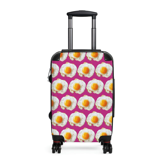 Pink Scrambled Eggs Food Luggage Suitcase Black Cabin Suitcase