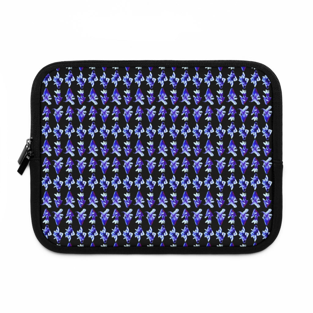 Geotrott Blue Goldfish Pattern Black Laptop Sleeve