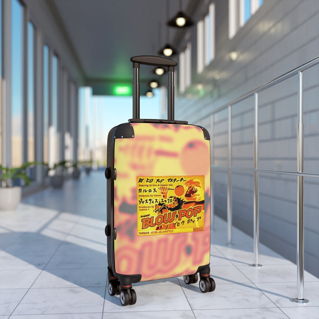 Getrott BlowPop Astors Nightclub DjHiro Master Key JustiseX Club Flyer Yellow Cabin Suitcase Extended Storage Adjustable Telescopic Handle Double wheeled Polycarbonate Hard-shell Built-in Lock-Bags-Geotrott