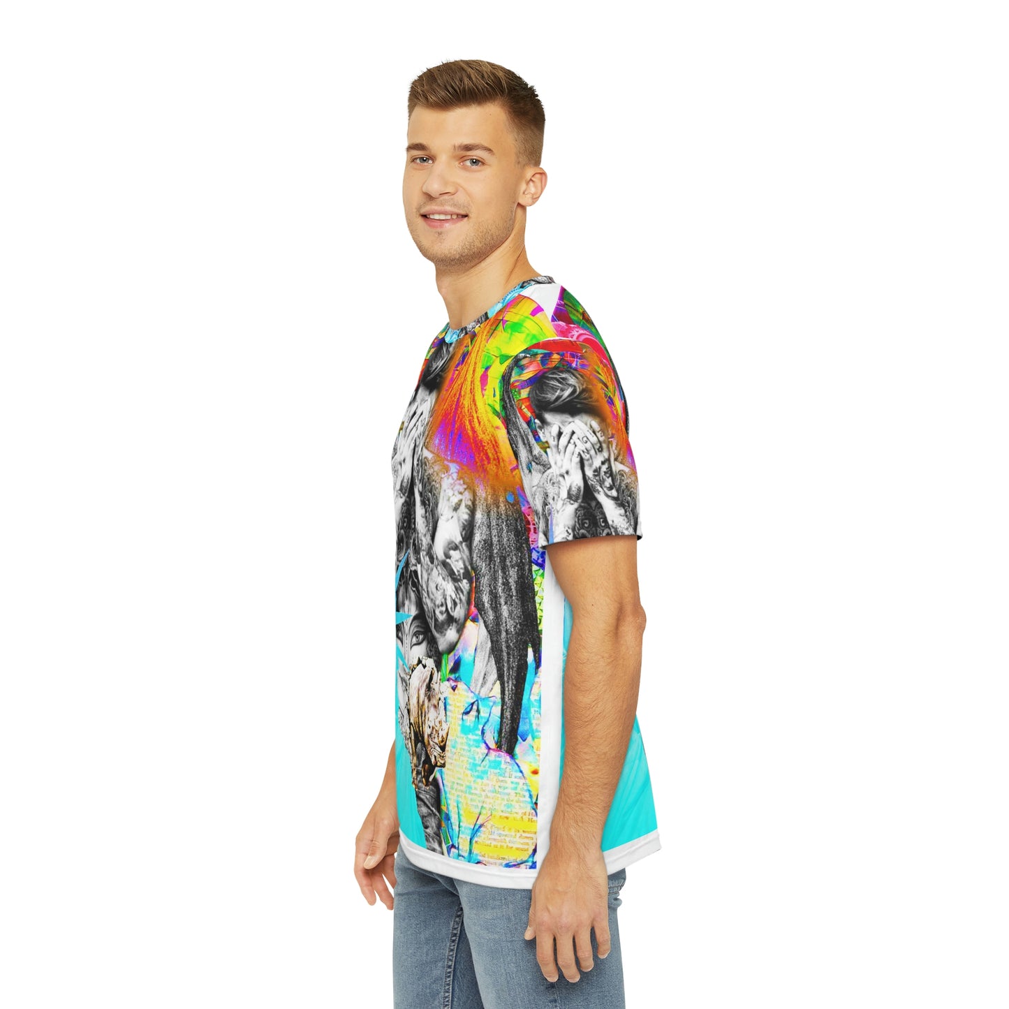 Eddy Bogaert Graffiti Bieber Statue Of Liberty Art Men'S Polyester Tee (Aop)