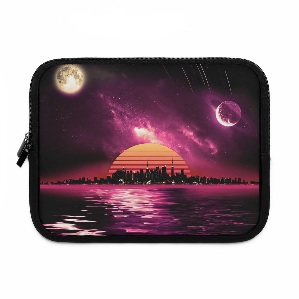 Geotrott Space City Sunset Violet Black Laptop Sleeve