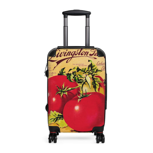 Geotrott Livingston Seed Co Tomato Farm Collection Cabin Suitcase Extended Storage Adjustable Telescopic Handle Double Wheeled Polycarbonate Hard-Shell Built-In Lock