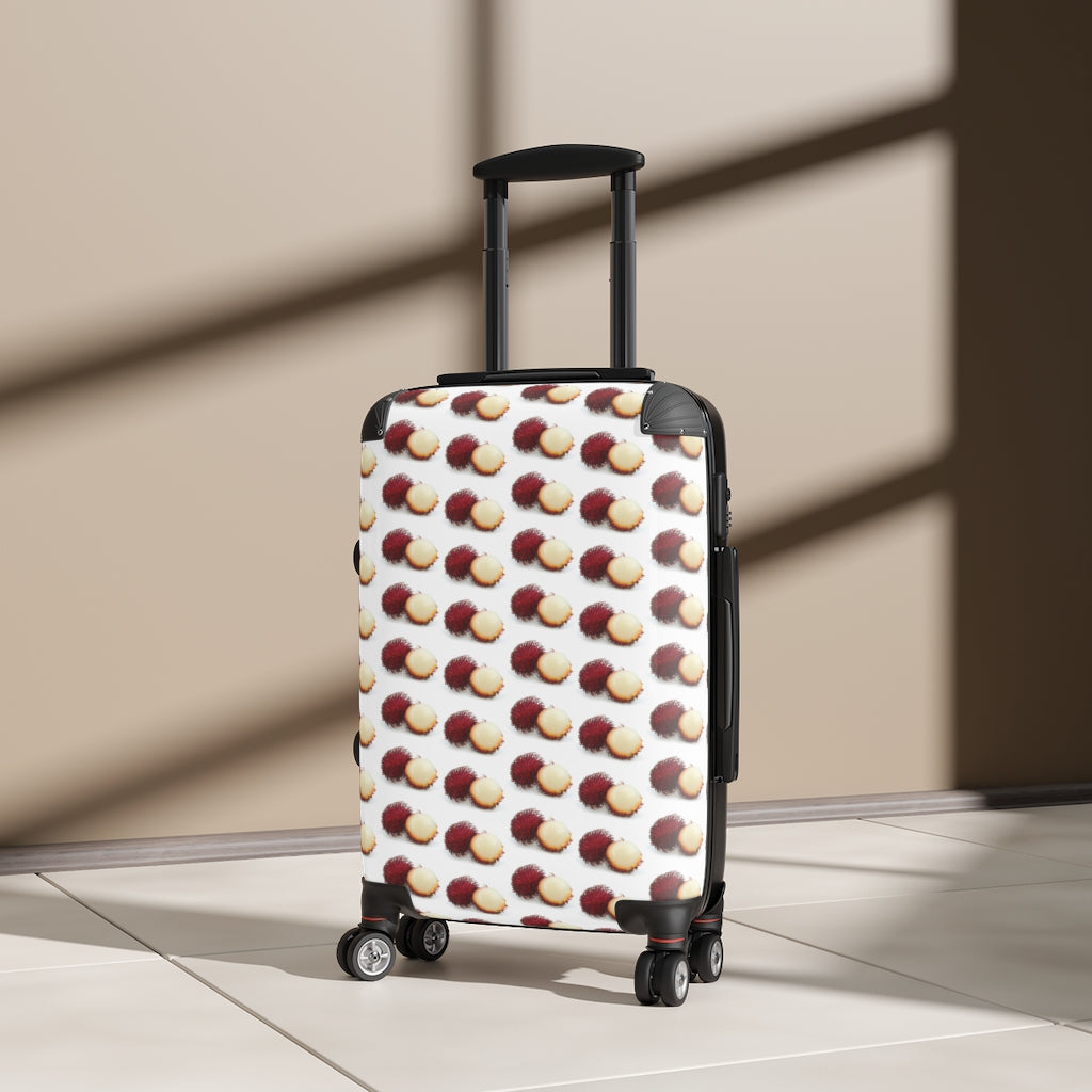 Getrott Lychee Fruit Pattern Cabin Suitcase Extended Storage Adjustable Telescopic Handle Double wheeled Polycarbonate Hard-shell Built-in Lock-Bags-Geotrott