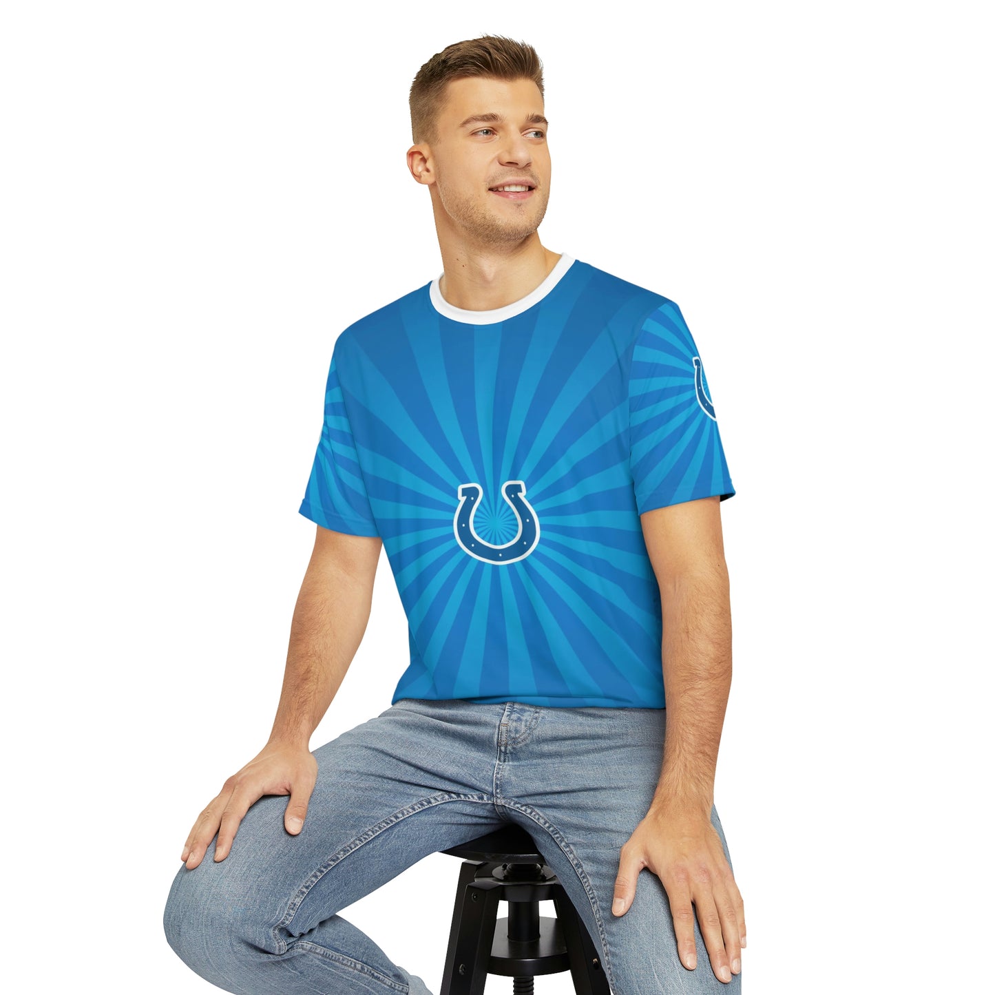 Geotrott NFL Indianapolis Colts Men's Polyester All Over Print Tee T-Shirt-All Over Prints-Geotrott
