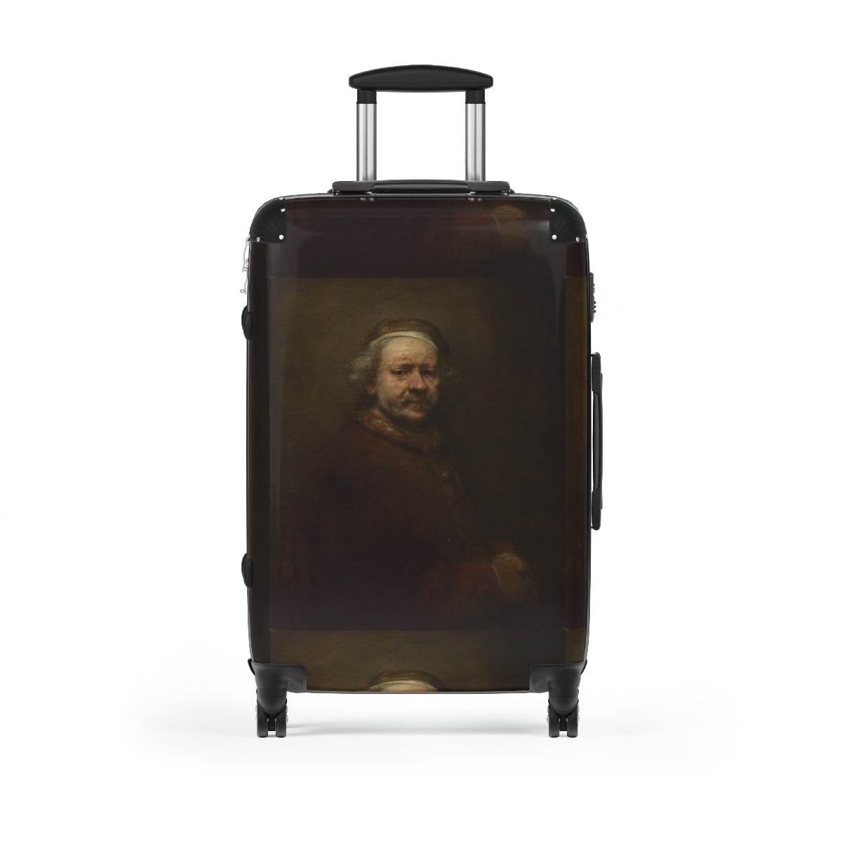 Getrott Rembrandt Self Portrait at the Age of 63 Rembrandt Black Cabin Suitcase Extended Storage Adjustable Telescopic Handle Double wheeled Polycarbonate Hard-shell Built-in Lock-Bags-Geotrott