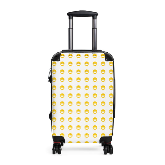 Geotrott Emojis Face With Medical Mask Cabin Suitcase Extended Storage Adjustable Telescopic Handle Double Wheeled Polycarbonate Hard-Shell Built-In Lock