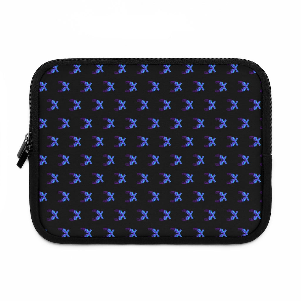 Geotrott Blue Magnum Guns Pattern Black Laptop Sleeve