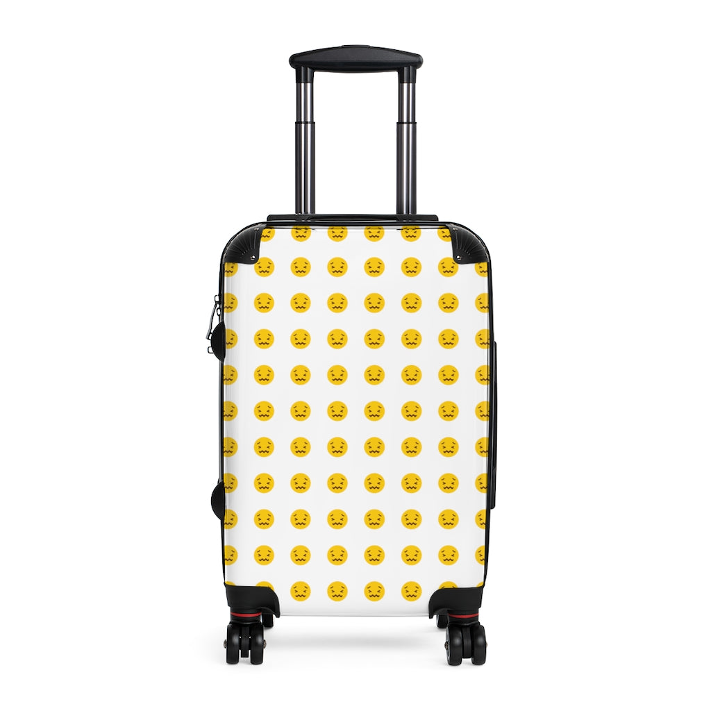 Getrott Emojis Confounded Face Cabin Suitcase Extended Storage Adjustable Telescopic Handle Double wheeled Polycarbonate Hard-shell Built-in Lock-Bags-Geotrott
