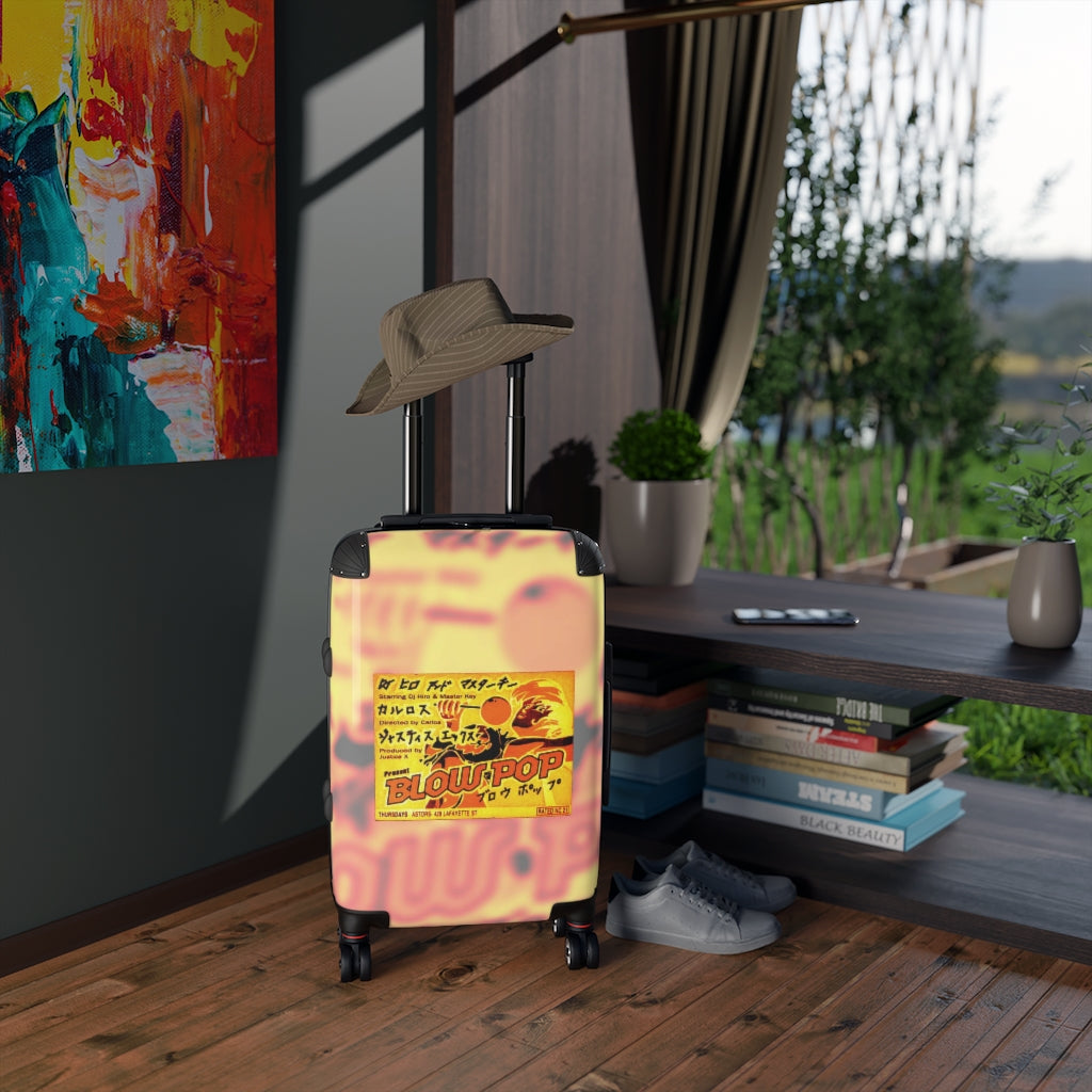 Getrott BlowPop Astors Nightclub DjHiro Master Key JustiseX Club Flyer Yellow Cabin Suitcase Extended Storage Adjustable Telescopic Handle Double wheeled Polycarbonate Hard-shell Built-in Lock-Bags-Geotrott