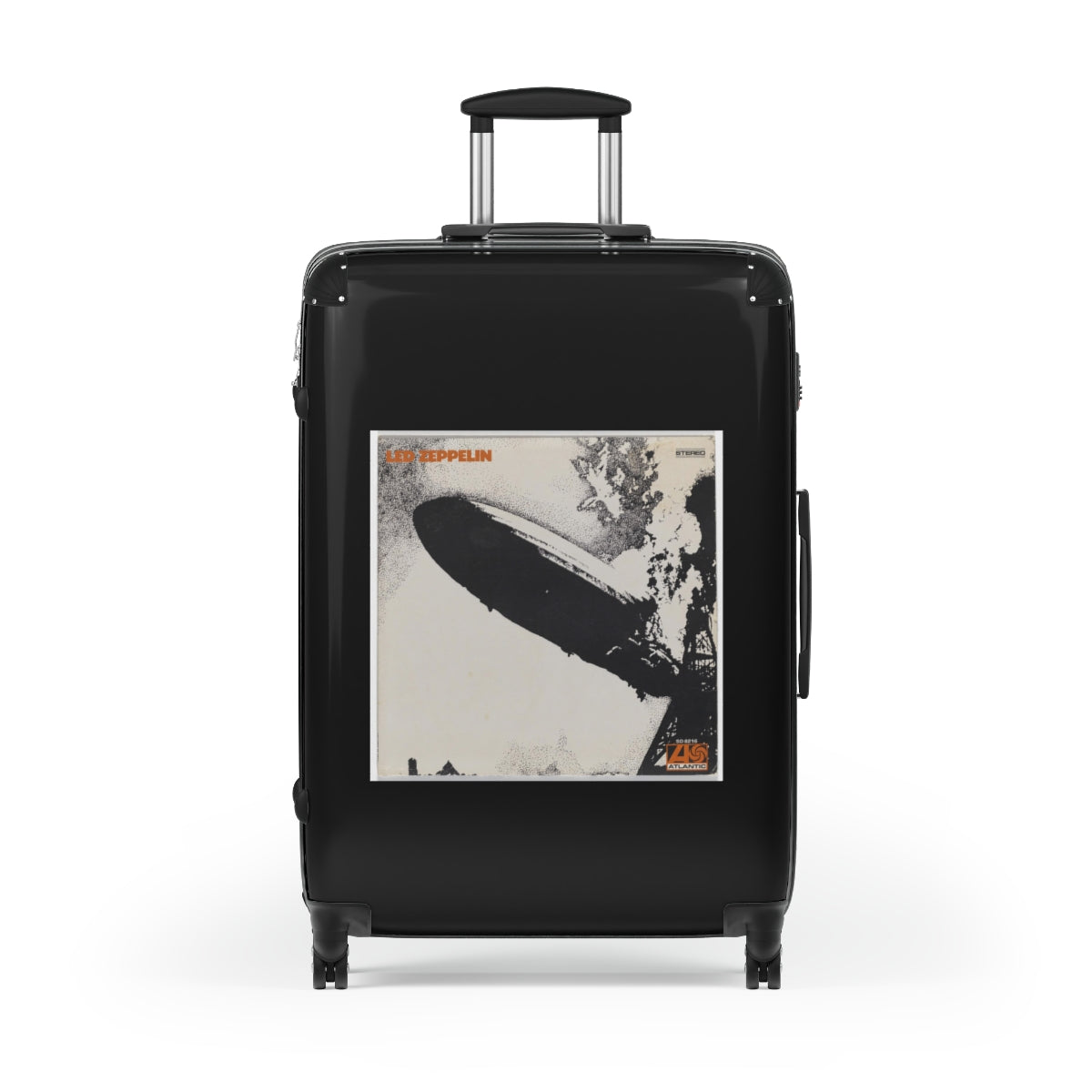 Geotrott Led Zeppelin Led Zeppelin 1969 Black Cabin Suitcase Extended Storage Adjustable Telescopic Handle Double Wheeled Polycarbonate Hard Shell Built In Lock