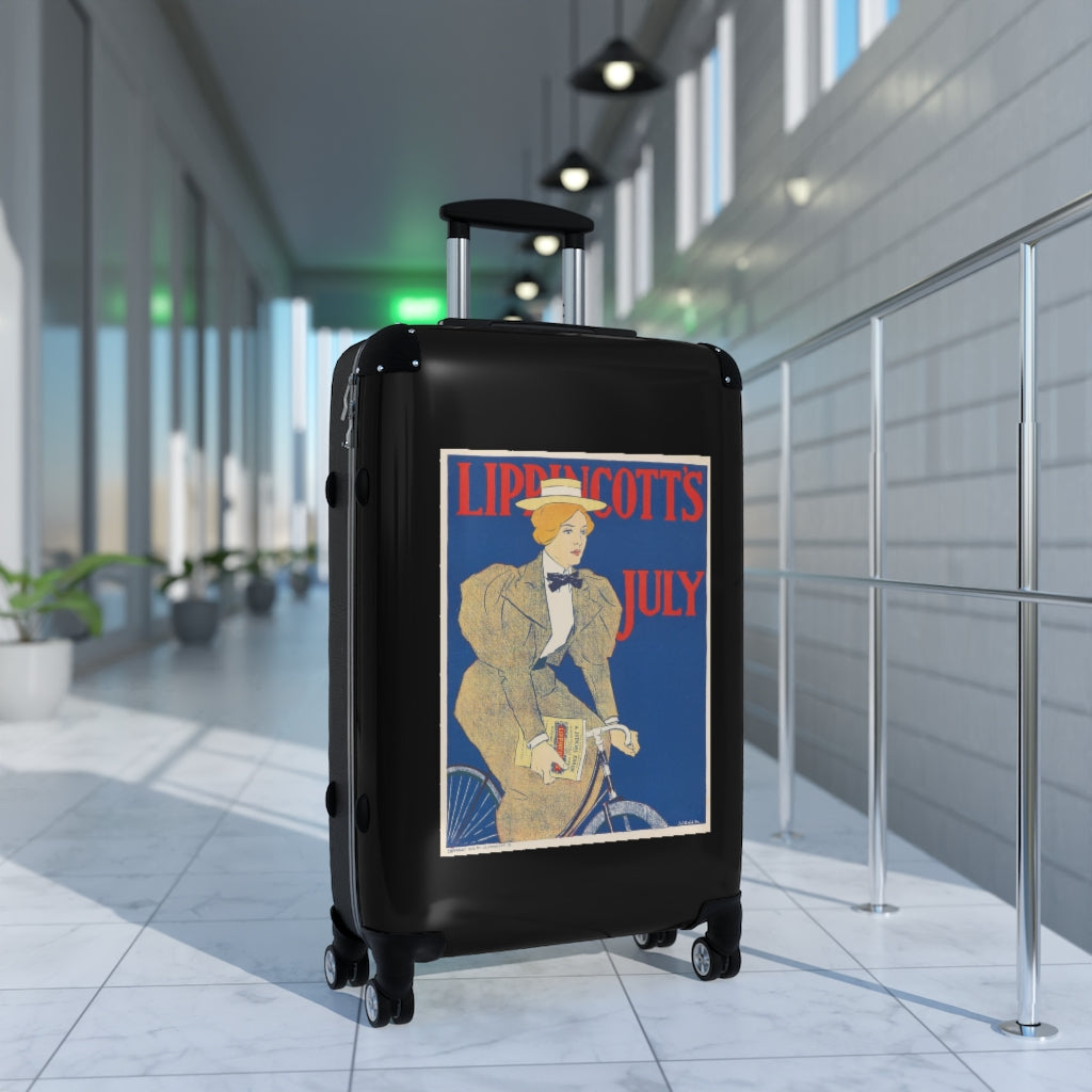 Getrott Lippincotts July World Classic Poster Black Cabin Suitcase Extended Storage Adjustable Telescopic Handle Double wheeled Polycarbonate Hard-shell Built-in Lock-Bags-Geotrott