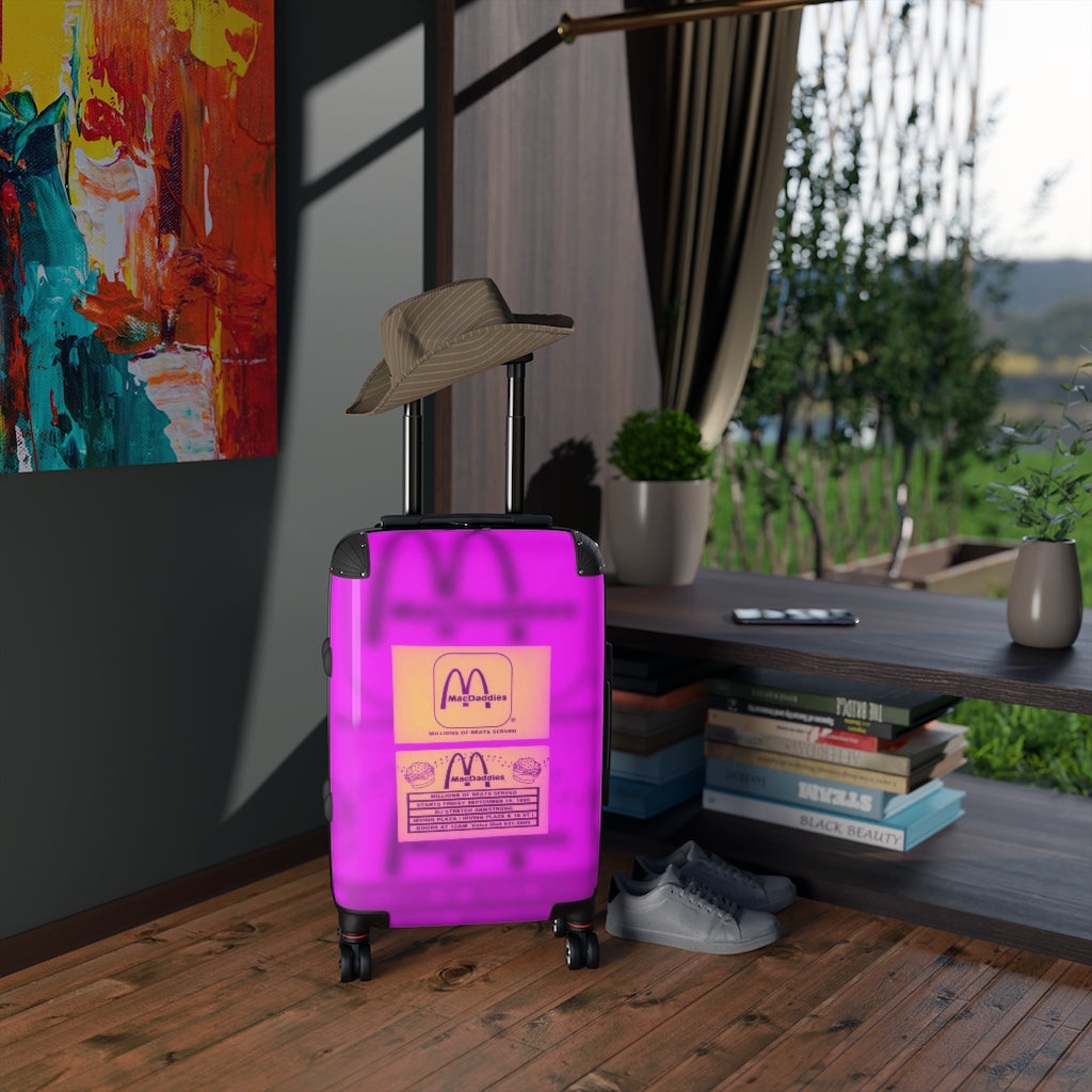 Getrott MacDaddies Nightclub Irving Place Dj Stretch Amstrong Millions of Beats Served Pink Cabin Suitcase Extended Storage Adjustable Telescopic Handle Double wheeled Polycarbonate Hard-shell Built-in Lock-Bags-Geotrott