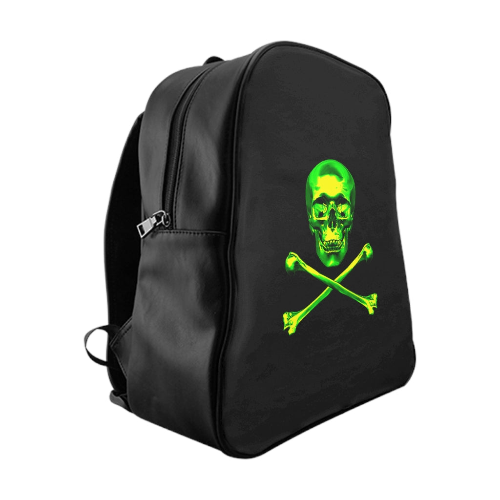 Getrott Skull and Bones Black Green School Backpack Carry-On Travel Check Luggage 4-Wheel Spinner Suitcase Bag Multiple Colors and Sizes-Bags-Geotrott