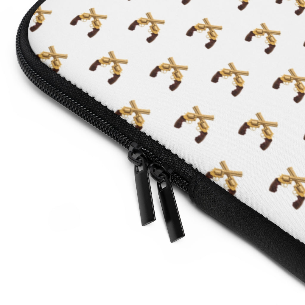 Geotrott Gold Magnum Guns Pattern White Laptop Sleeve
