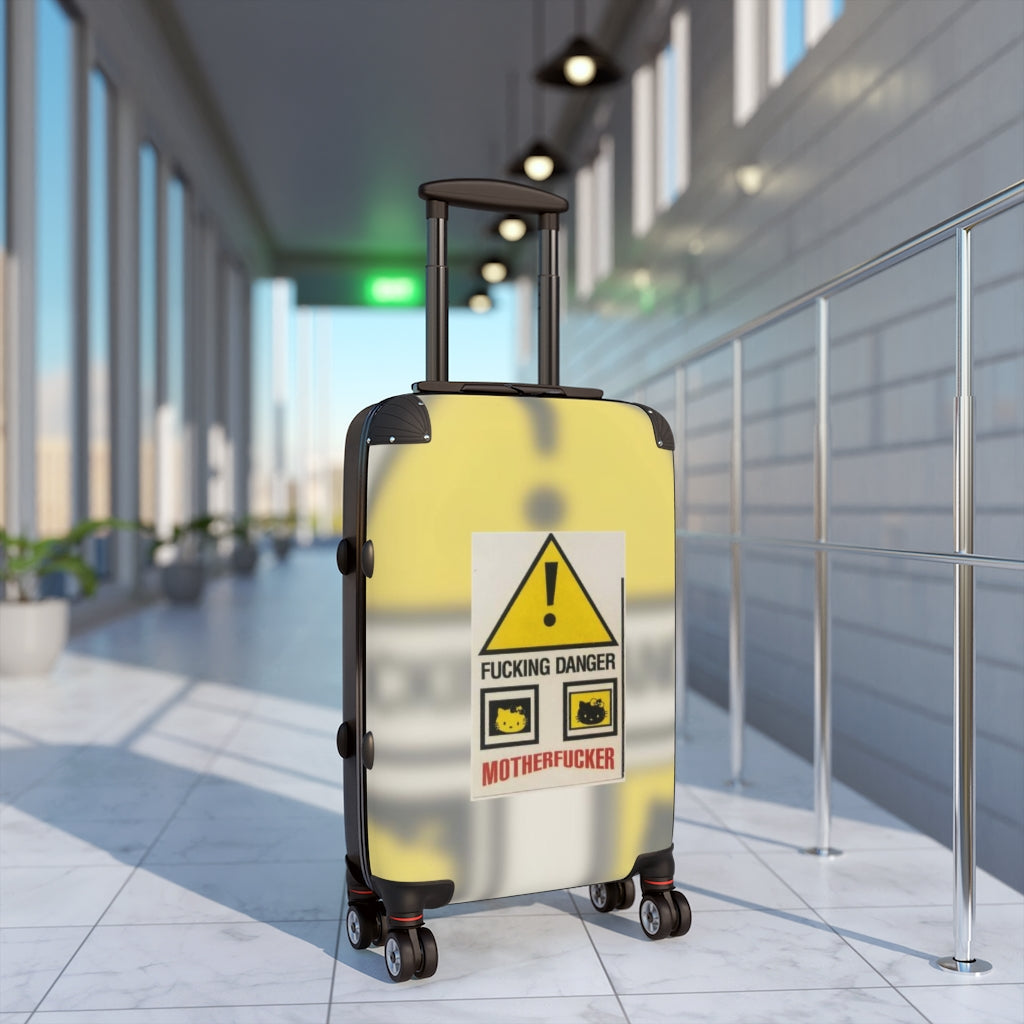 Getrott Fucking Danger MotherFucker NYC Nightclub Party Flyer Cabin Suitcase Extended Storage Adjustable Telescopic Handle Double wheeled Polycarbonate Hard-shell Built-in Lock-Bags-Geotrott