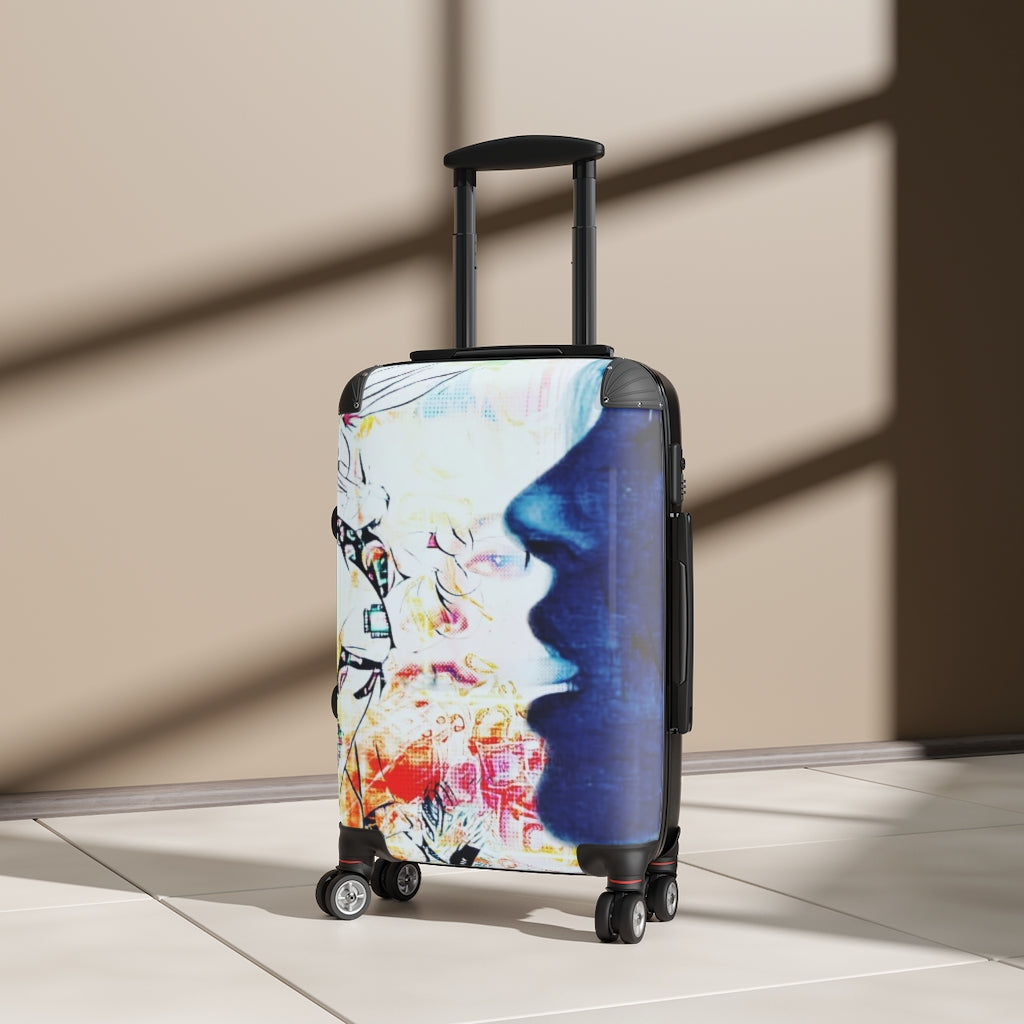 Getrott Eddy Bogaert Graffiti Art Girl Blue Face and Bugs Bunny Cabin Suitcase Extended Storage Adjustable Telescopic Handle Double wheeled Polycarbonate Hard-shell Built-in Lock-Bags-Geotrott