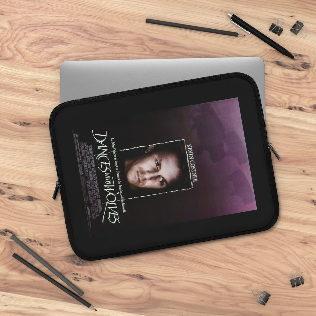 Geotrott Dances With Wolves Movie Poster Red Laptop Sleeve