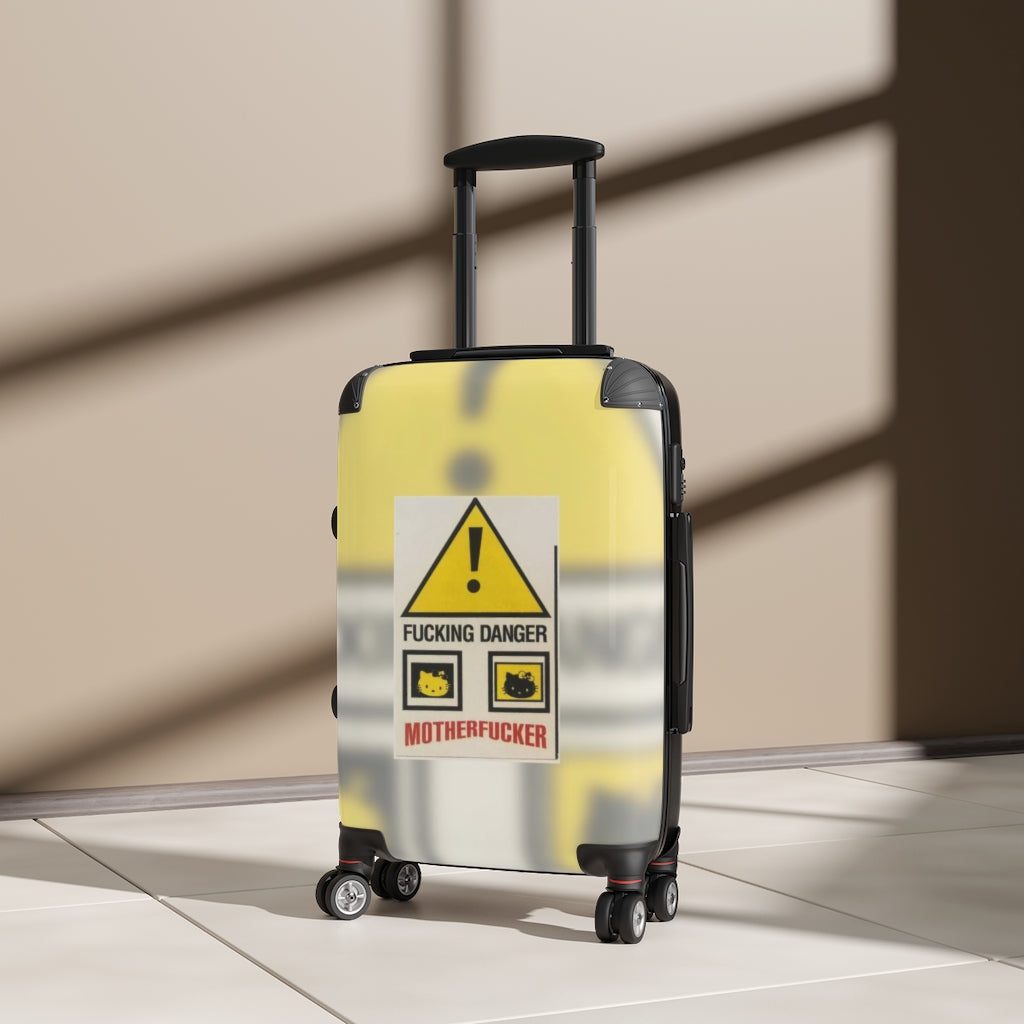 Getrott Fucking Danger MotherFucker NYC Nightclub Party Flyer Cabin Suitcase Extended Storage Adjustable Telescopic Handle Double wheeled Polycarbonate Hard-shell Built-in Lock-Bags-Geotrott
