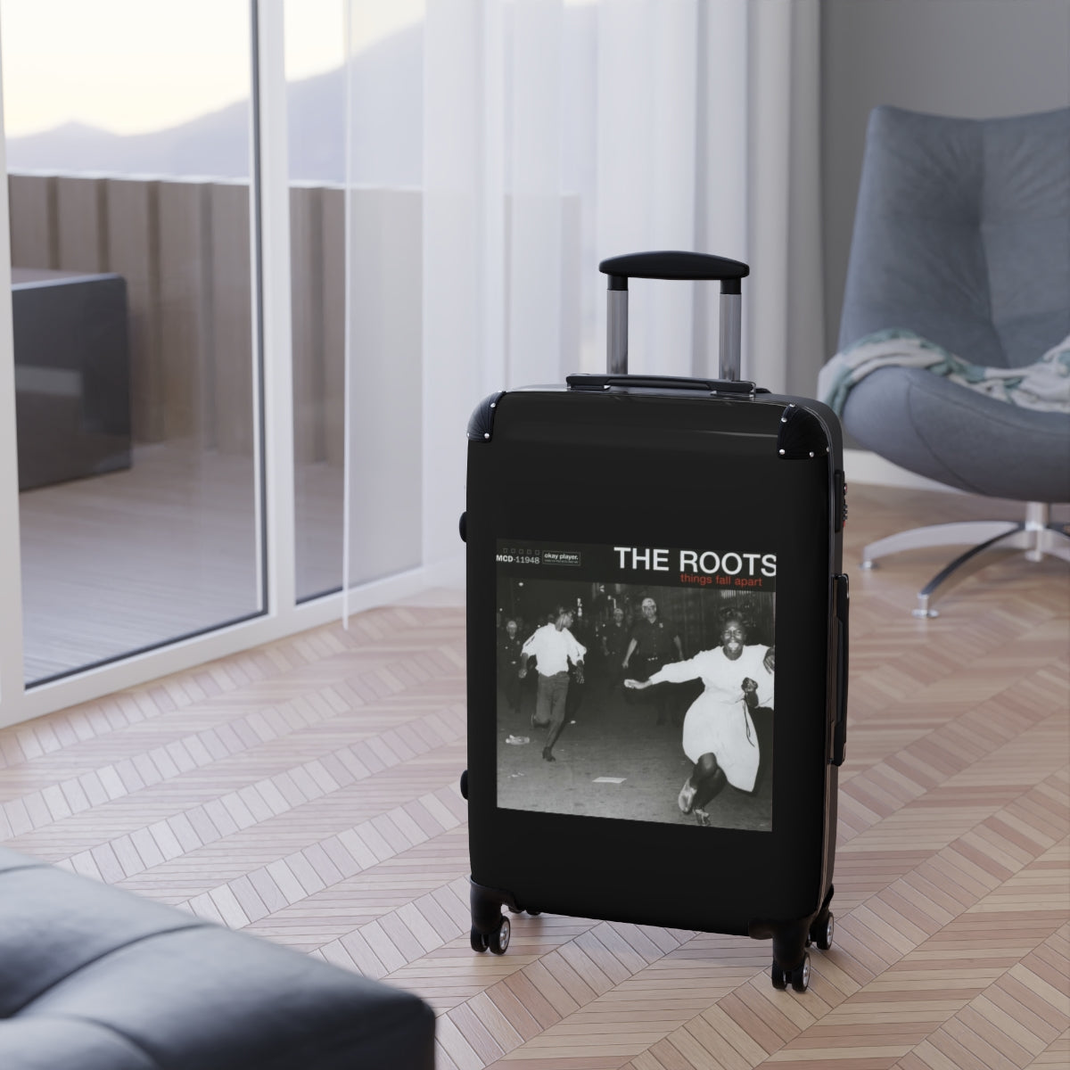 Geotrott The Roots Things Fall Apart 1999 Black Cabin Suitcase Extended Storage Adjustable Telescopic Handle Double Wheeled Polycarbonate Hard Shell Built In Lock
