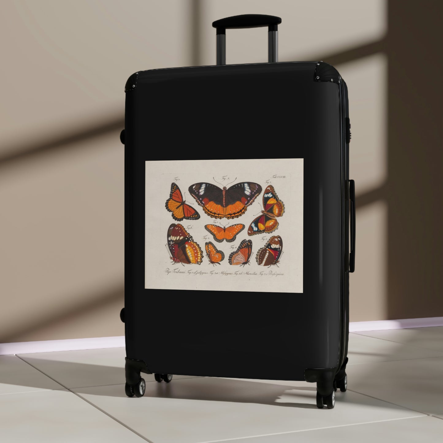 Getrott Butterflies Pap Tribuni Gilippus Milippus Manilia Proferpina Cabin Suitcase Rolling Luggage Extended Storage Adjustable Telescopic Handle Double wheeled Polycarbonate Hard-shell Built-in Lock-Bags-Geotrott