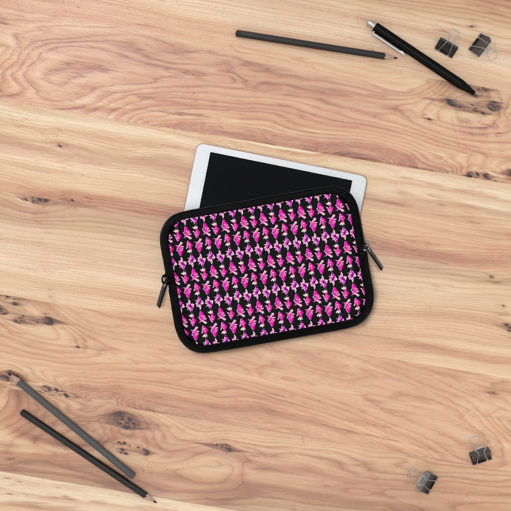Geotrott Pink Goldfish Pattern Black Laptop Sleeve