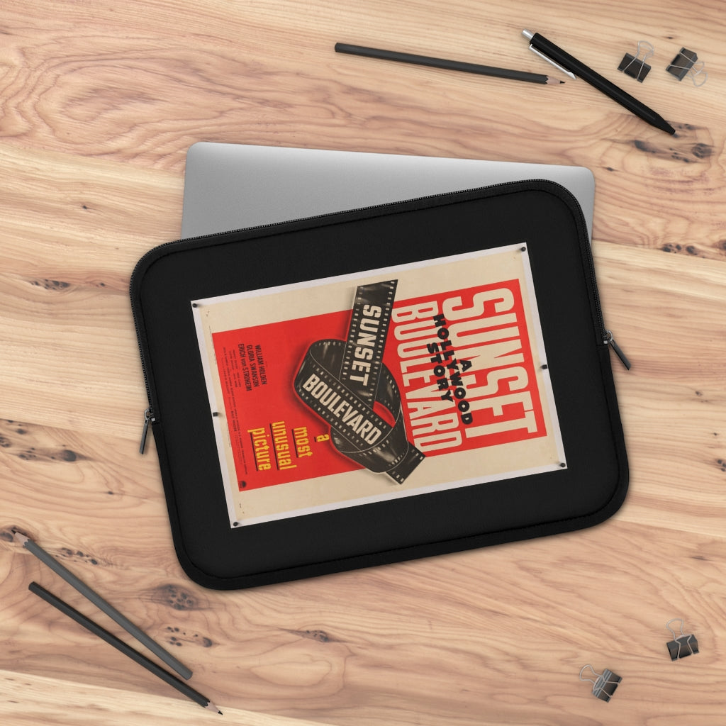 Geotrott Sunset Boulevard Movie Poster Red Laptop Sleeve