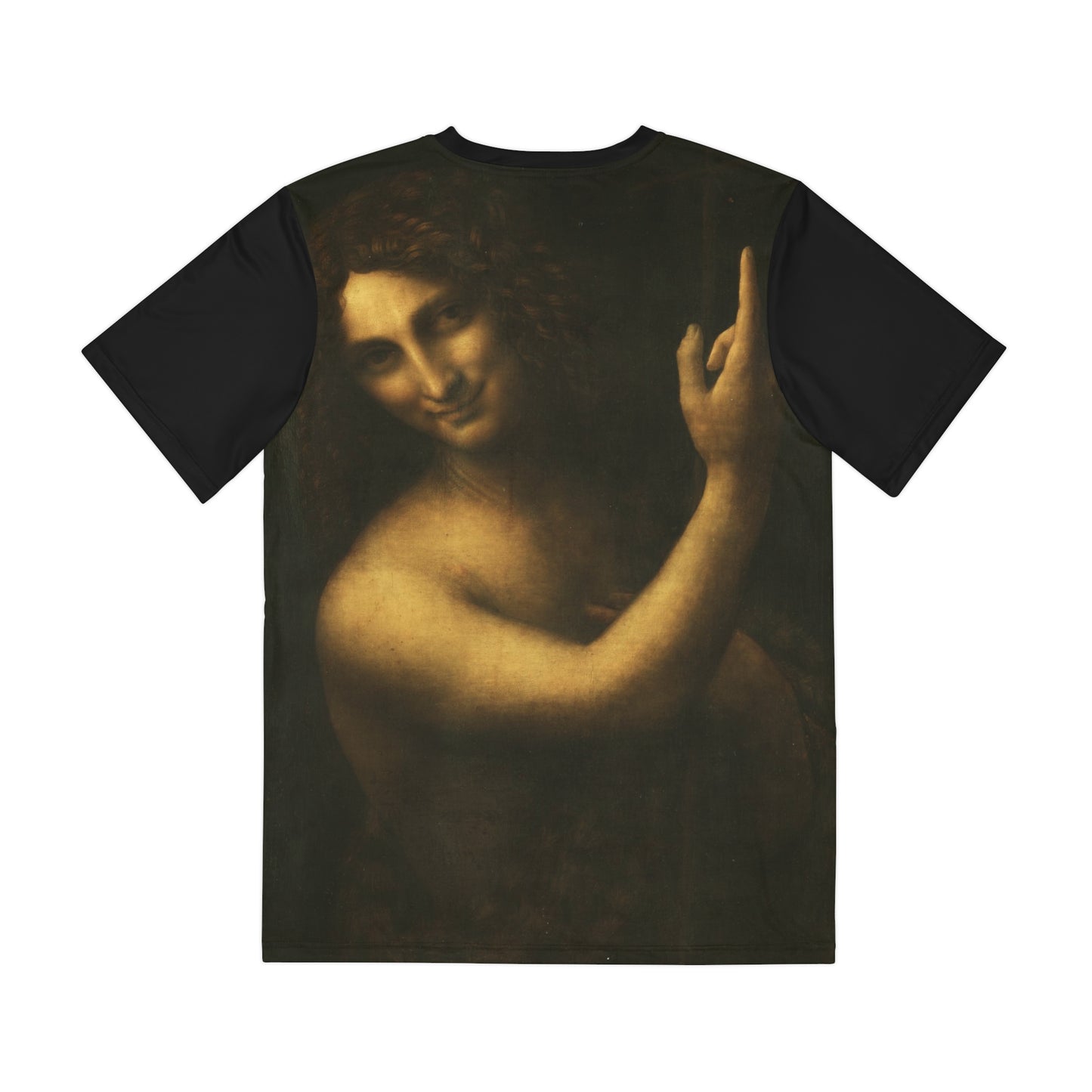 Leonardo da Vinci Saint John the Baptist C2RMF Classic Art Men's Polyester Tee (AOP)-All Over Prints-Geotrott