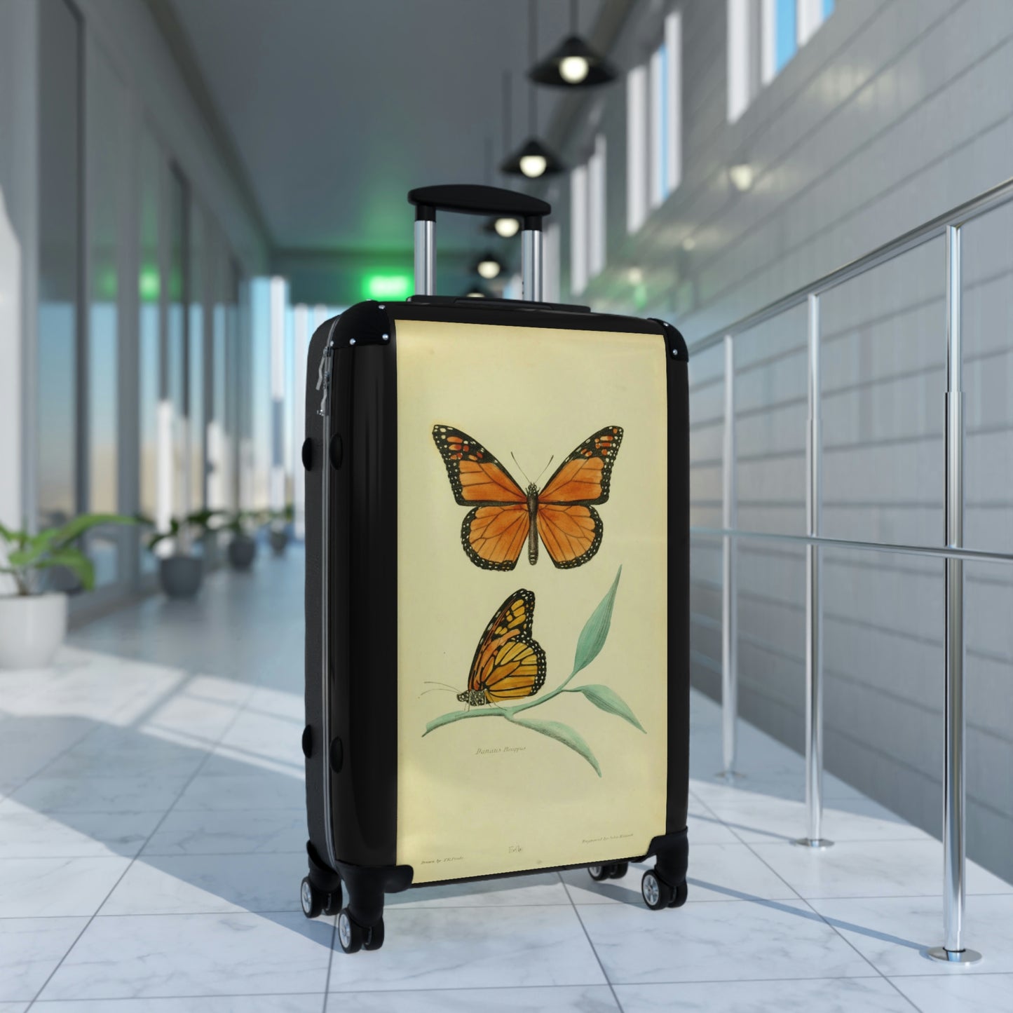 Geotrott Monarch Butterfly Danaus Plexippus Nymphalidae Animalia Lepidoptera Arthropoda Cabin Suitcase Extended Storage Adjustable Telescopic Handle Double Wheeled Polycarbonate Hard-Shell Built-In Lock