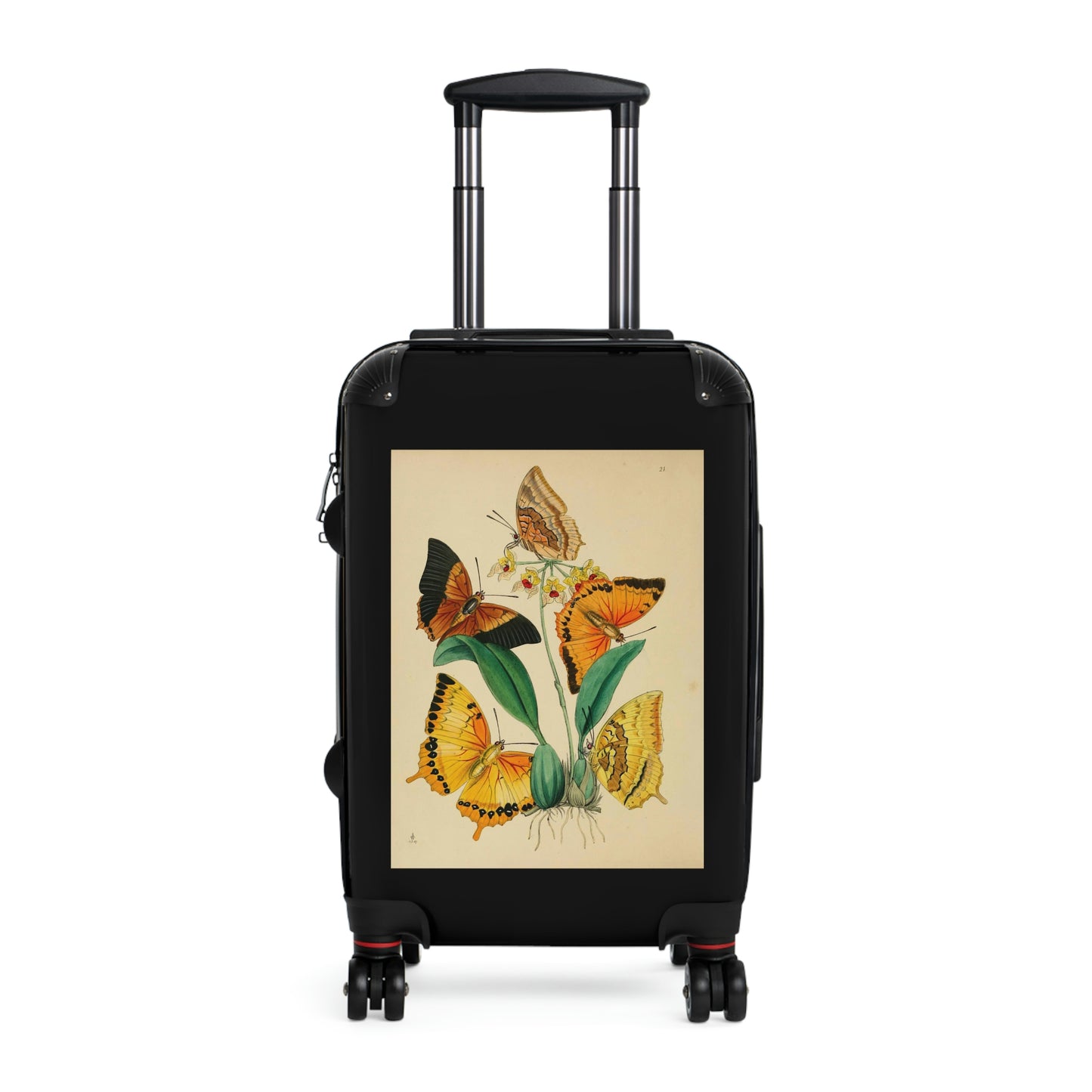 Getrott Butterflies Macrolepidopteran Rhopalocera Yellow Lepidoptera Cabin Suitcase Rolling Luggage Extended Storage Adjustable Telescopic Handle Double wheeled Polycarbonate Hard-shell Built-in Lock-Bags-Geotrott