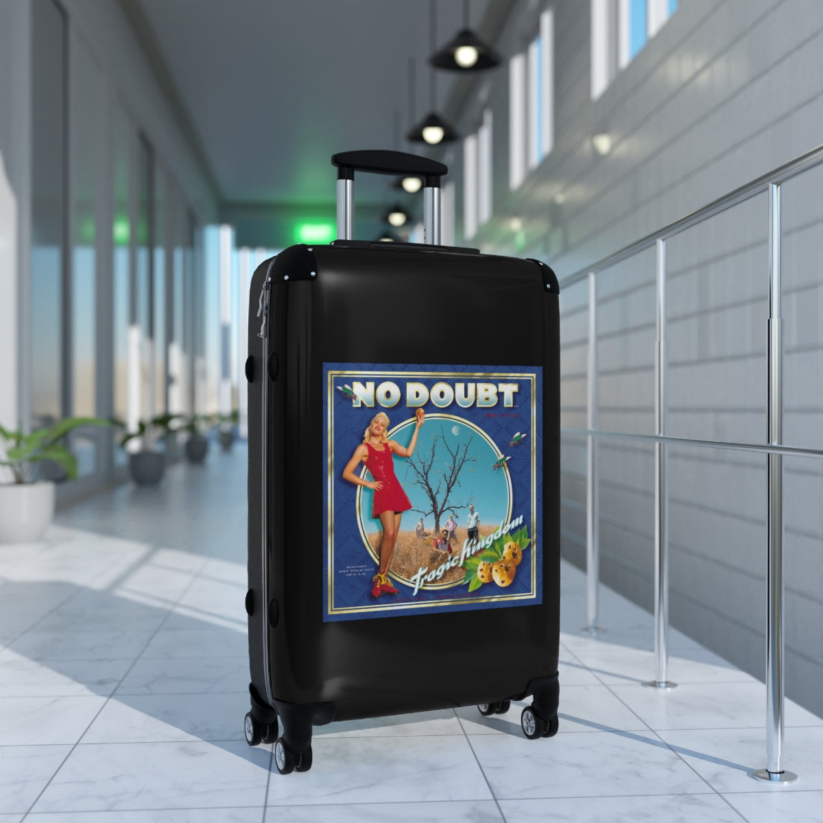 Geotrott No Doubt Tragic Kingdom 1995 Black Cabin Suitcase Extended Storage Adjustable Telescopic Handle Double Wheeled Polycarbonate Hard Shell Built In Lock