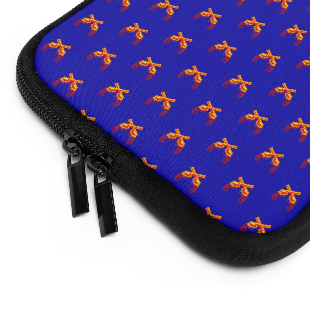 Geotrott Orange Magnum Guns Pattern Blue Laptop Sleeve