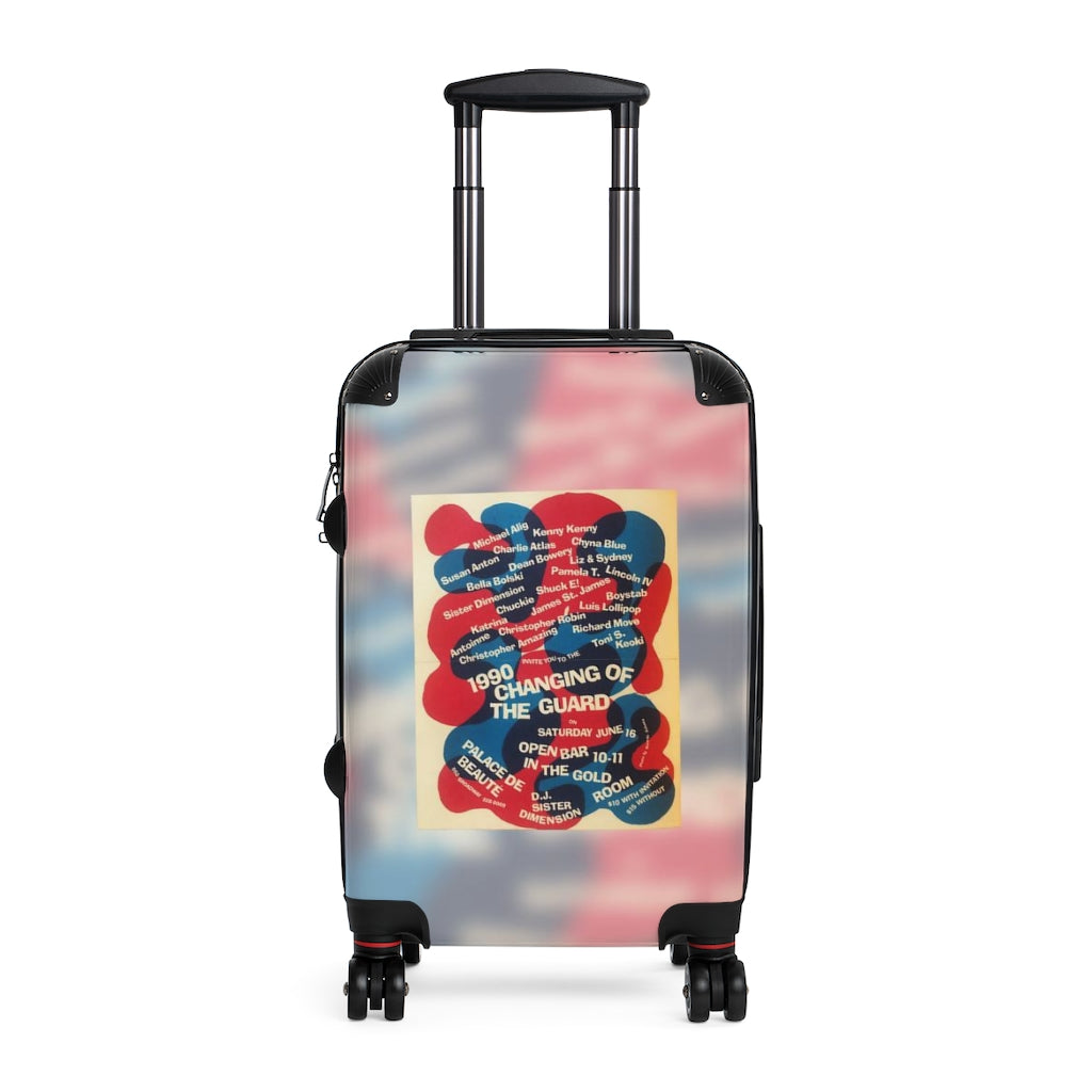 Getrott Palace De Beaute Nightclub Flyer 1990 Changing of The Guard Dj Sister Cabin Suitcase Extended Storage Adjustable Telescopic Handle Double wheeled Polycarbonate Hard-shell Built-in Lock-Bags-Geotrott