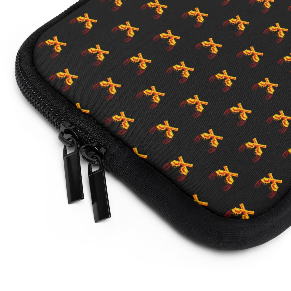 Geotrott Golden Magnum Guns Pattern Black Laptop Sleeve