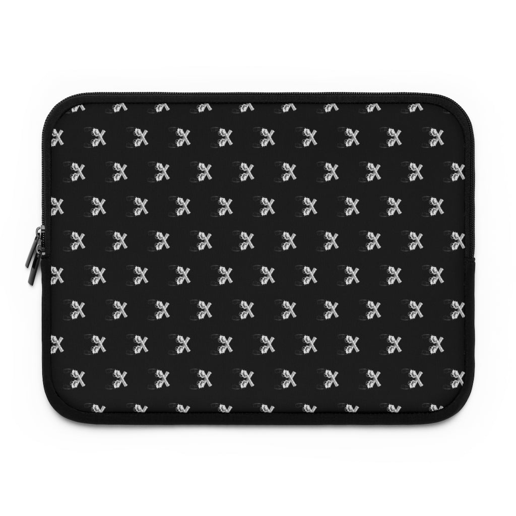 Getrott Black and White Magnum Guns Pattern Black Laptop Sleeve-Laptop Sleeve-Geotrott
