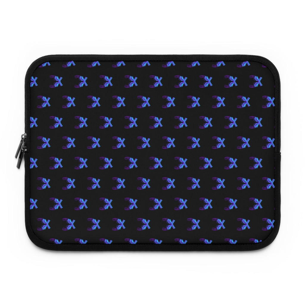 Geotrott Blue Magnum Guns Pattern Black Laptop Sleeve