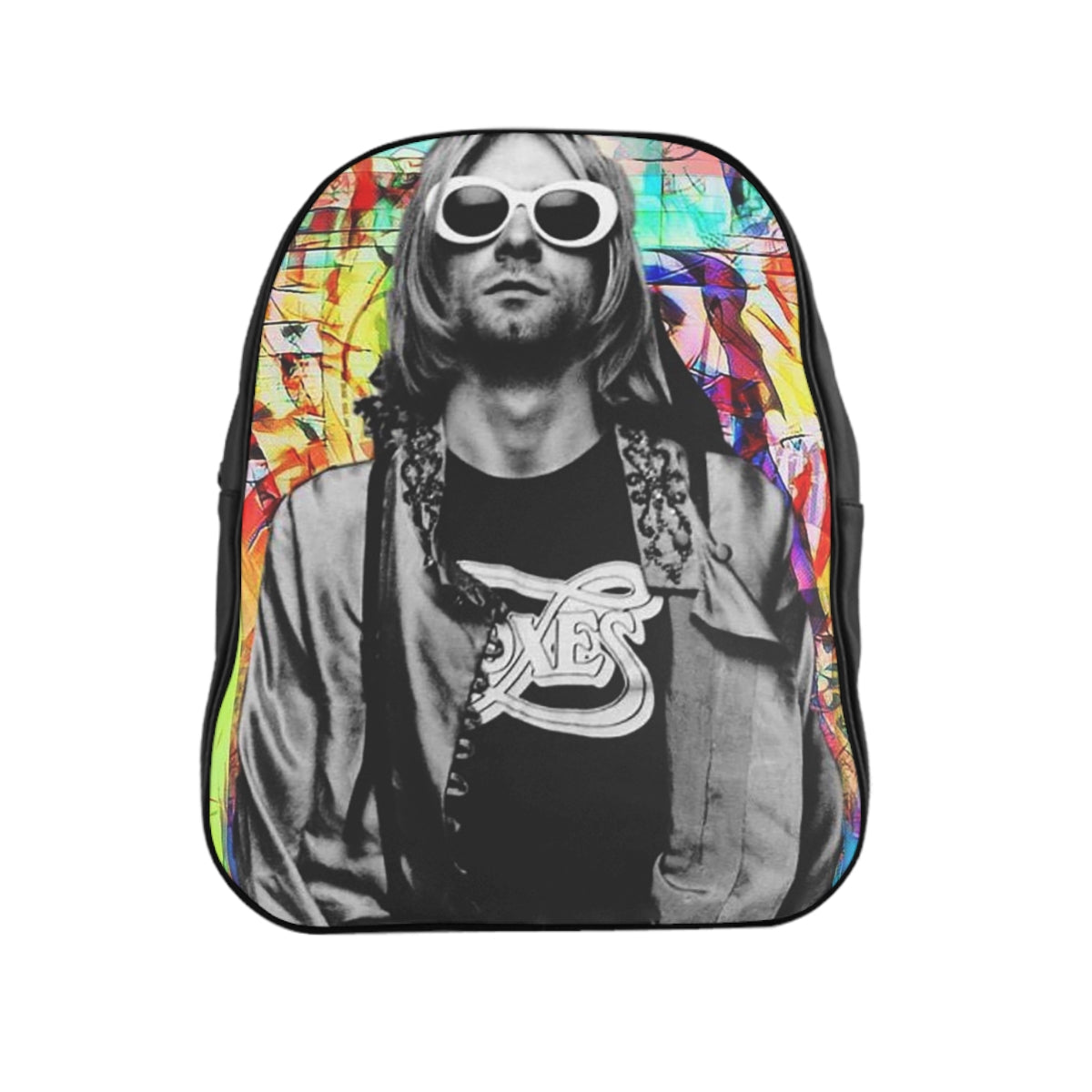 Geotrott Nirvana Graffiti Poster Pu Leather School Backpack Carry-On Travel Check Luggage 4-Wheel Spinner Suitcase Bag Multiple Colors And Sizes