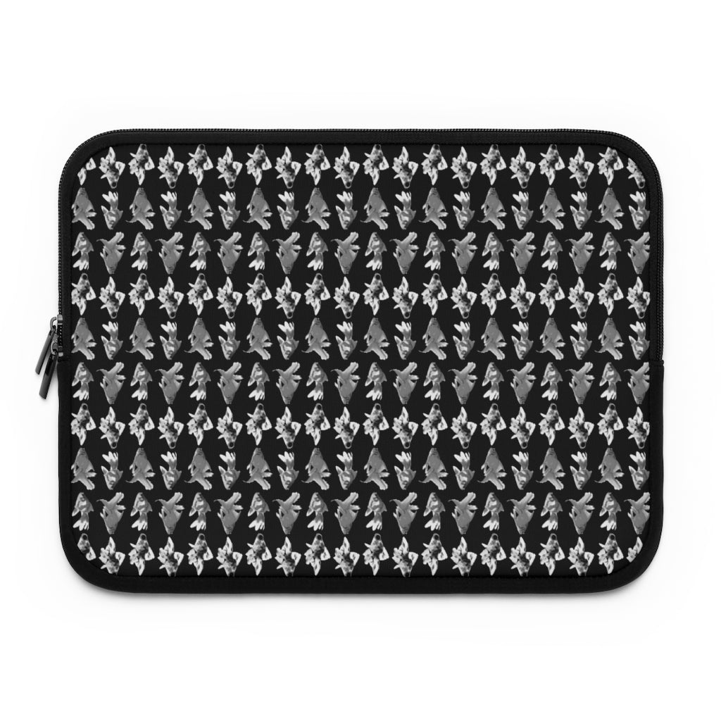 Geotrott Black White Goldfish Pattern Black Laptop Sleeve