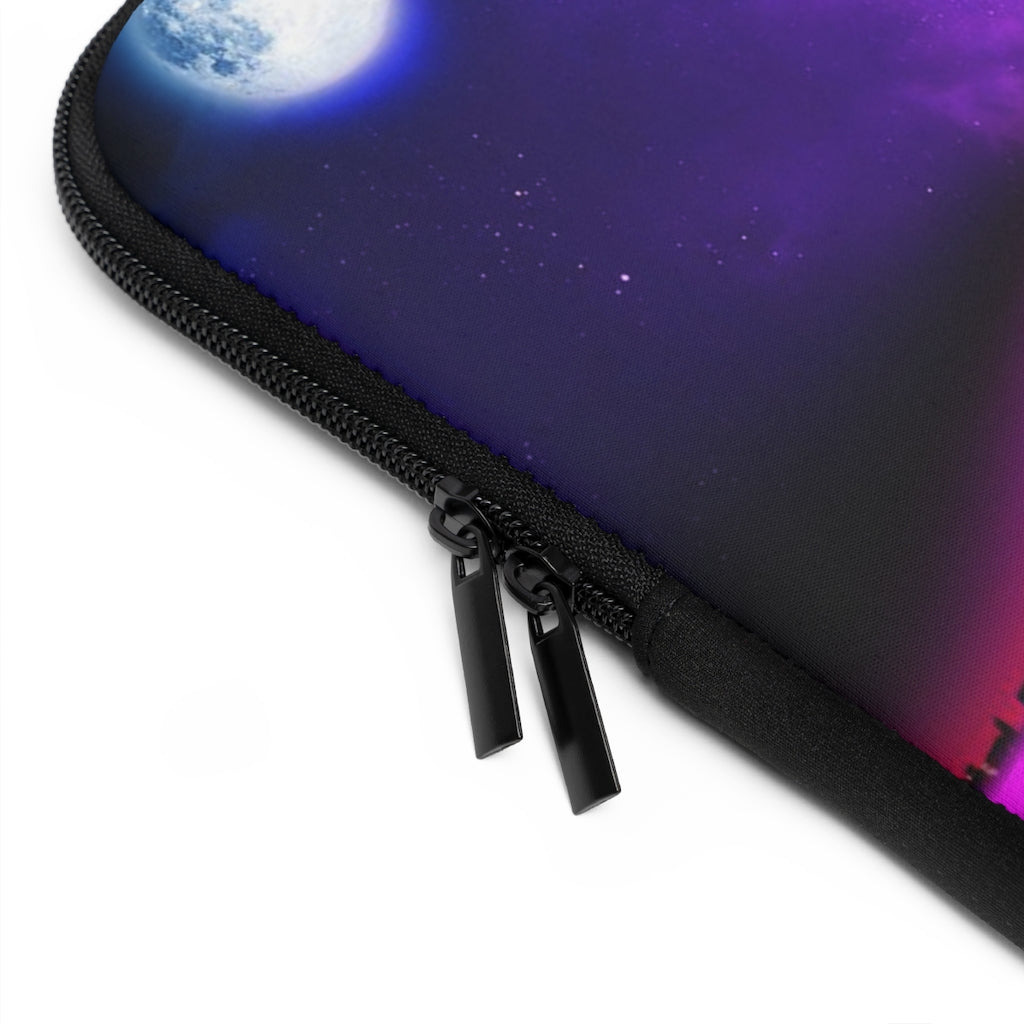 Getrott Space City Sunset Purple Black Laptop Sleeve-Laptop Sleeve-Geotrott